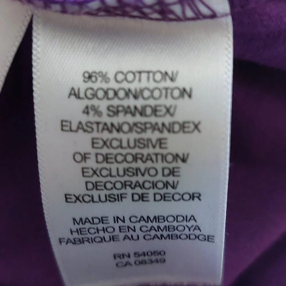 "Anne Klein", size M, purple color tank top, 96% cotton,4% spandex - Picture 5 of 6